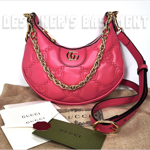 GUCCI mini LION pink GG Matelasse quilted Leather Double G chain crossbody bag🎁 - Picture 2 of 10